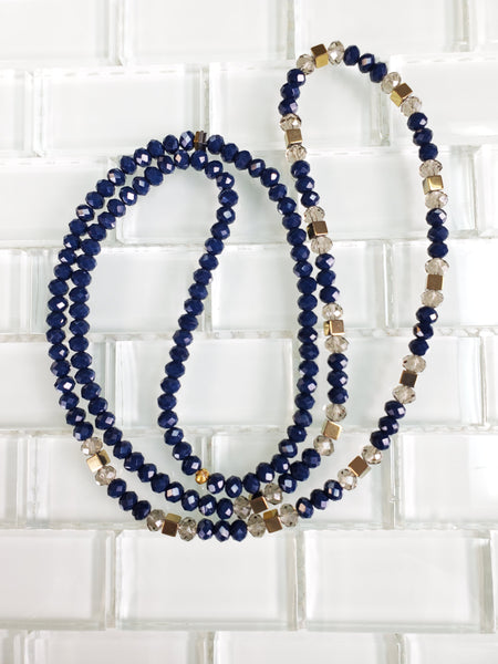 Navy Blue and Gold Hematite